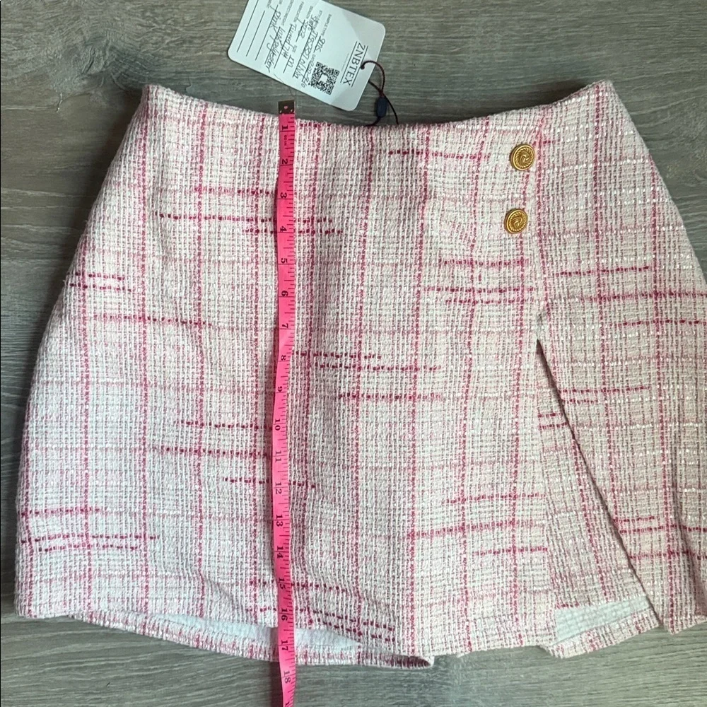 NEW Taylor Tillman Olivia Tweed Skort - Pink Tweed Medium